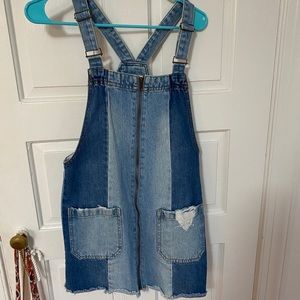 forever 21 colorblock denim overall dress